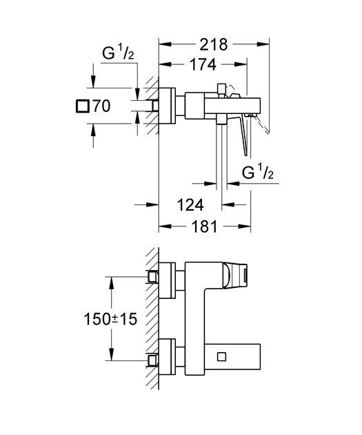 Смеситель для ванны Grohe Eurocube 23140000 - изображение 4
