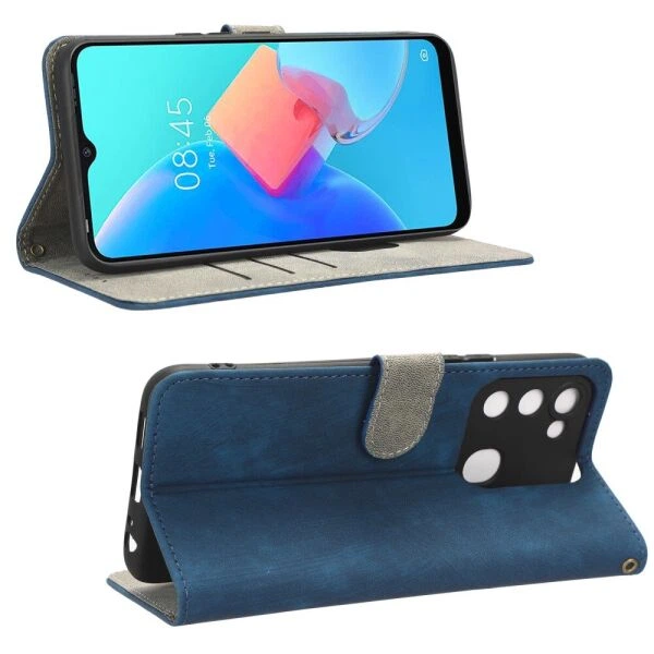Чехол-книжка Deexe Delta Book для Tecno Spark 8C (KG5k) / Spark Go 2022 (KG5m) - Blue - изображение 5