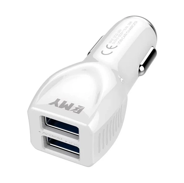 Автомобильное зарядное устройство EMY MY112 2in1 АЗУ With Iphone Cable DC12-24V, 2.4А, 5V/12W - изображение 3