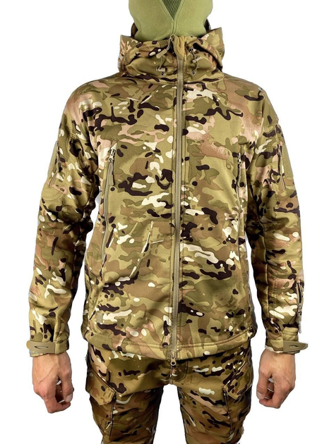 Куртка SoftShell мультикам, демісезонна тактична куртка, розмір S-M - зображення 1