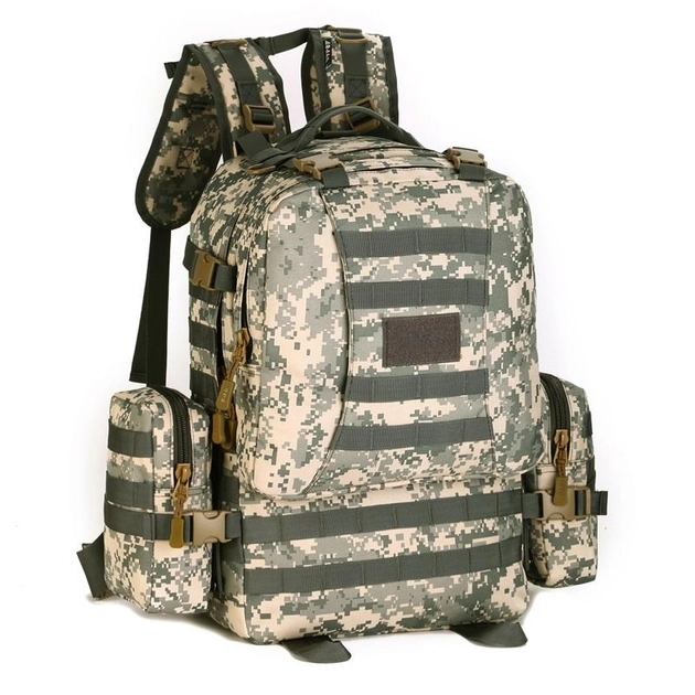 Рюкзак тактический военный Protector plus S409 50л штурмовой с системой Molle Pixel камуфляж - изображение 1