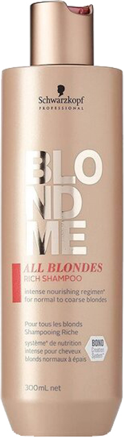 Акція на Шампунь Schwarzkopf Professional Blond Me Насичений догляд для всіх типів освітленого волосся 300 мл від Rozetka