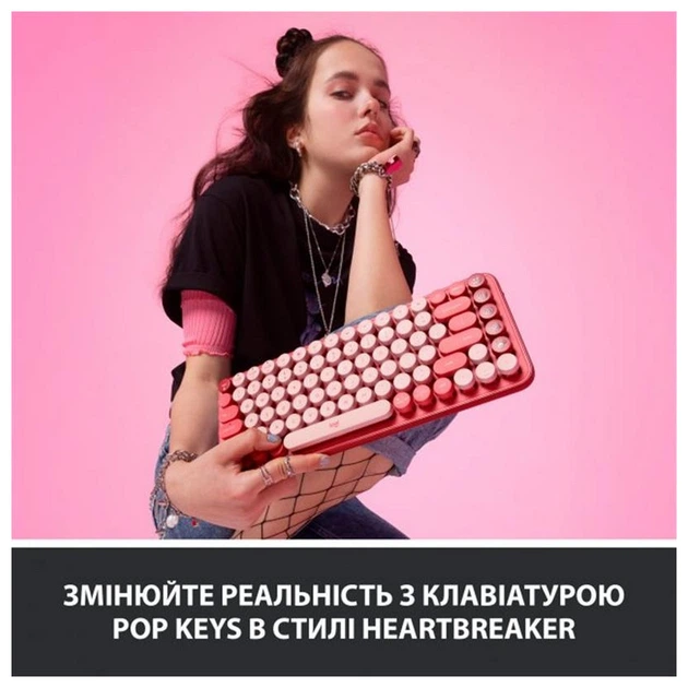 Клавиатура Logitech Pop Wireless Heartbreaker Rose (920-010737) - изображение 3