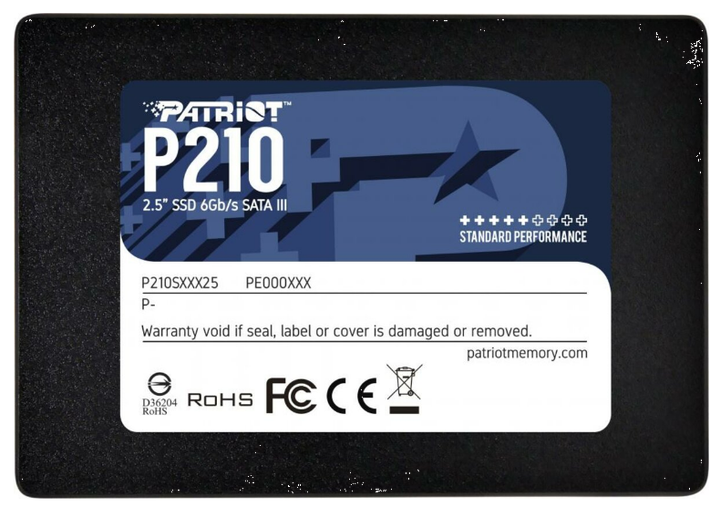 Твердотільний накопичувач SSD Жорсткий диск Patriot P210 128Gb 2.5" SATA III (6Gb/s) 3D TLC NAND (P210S128G25) - зображення 3