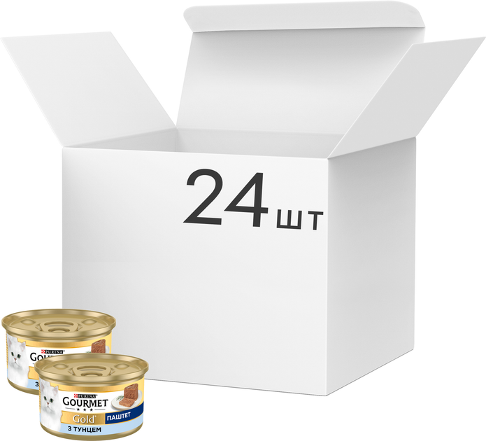 Упаковка влажного корма для кошек Purina Gourmet Gold Паштет с тунцом 24 шт по 85 г (7613031381036) - изображение 1