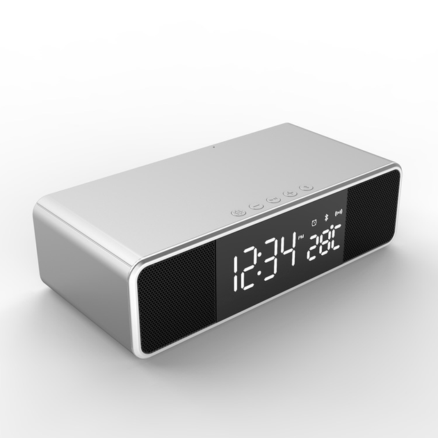 Беспроводная зарядка с LED часами и Bluetooth-колонкой QINETIQ 2500 ...