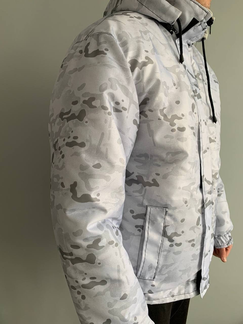 Військова тактична армійська тепла куртка з капюшоном Білий XL - зображення 1