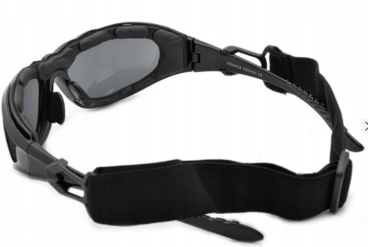 Захисні окуляри маска балістична зі змінними лінзами з полікарбонату 100% захист очей від шкідливих UVA UVB і UVC-променів для спорту й активного відпочинку - зображення 2
