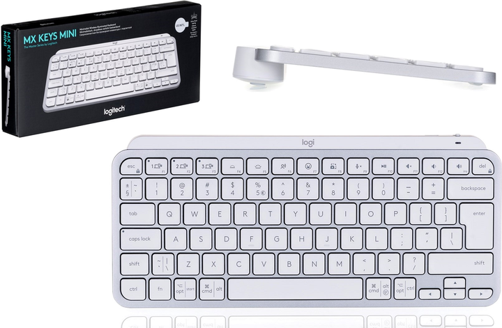 Klawiatura bezprzewodowa Logitech MX Keys Mini Wireless Illuminated Pale Grey (920-010499) - obraz 2