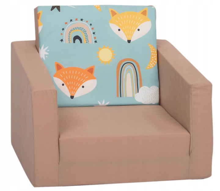 Детское мягкое раскладное кресло KidsbunkBed 42x46x40 см кофейный ...