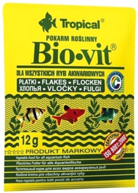 Корм Tropical Bio-vit для акваріумних риб у пластівцях 12 г (5900469744116) - зображення 1