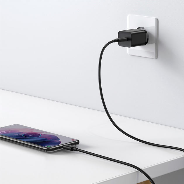 Зарядное устройство Baseus Super Silicone PD Charger 25W (1Type-C) + With Cable Type-C to Type-C 3A (1 м) (TZCCSUP-L01) - зображення 10