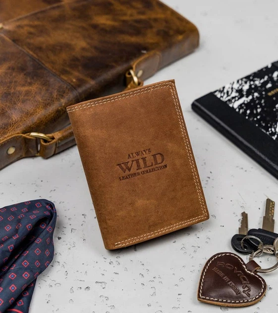 Гаманець чоловічий шкіряний Always Wild N4-P-CHM-1003 коричневий - зображення 2
