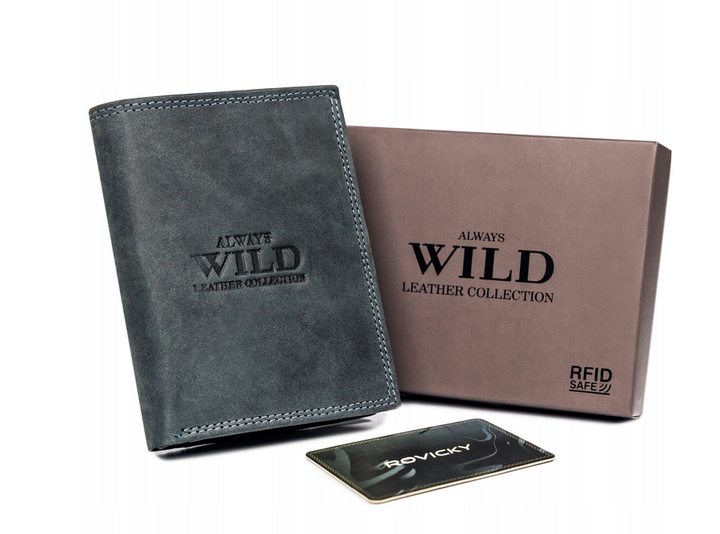 Кошелек мужской кожаный Always Wild N4-P-CHM-0983 черный - Фото 1 Кошелек мужской кожаный Always Wild N4-P-CHM-0983 черный - изображение 1
