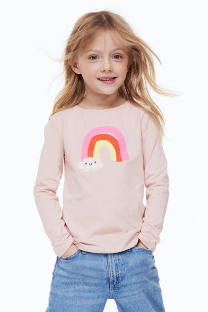 Реглан для девочки светло-розовый Радуга H&M 122-128см (400091580) - Фото 3 Реглан для девочки светло-розовый Радуга H&M 122-128см (400091580) - изображение 3
