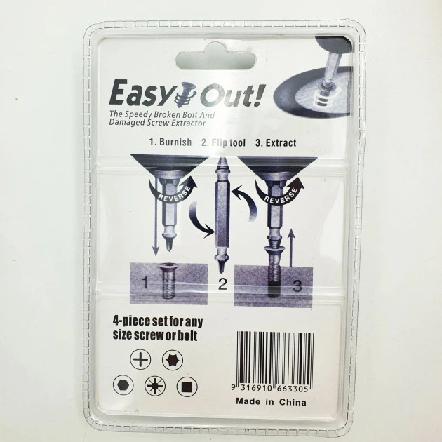 Набор бита экстракторов для выкручивания саморезов болтов в котробке EASY OUT - изображение 6