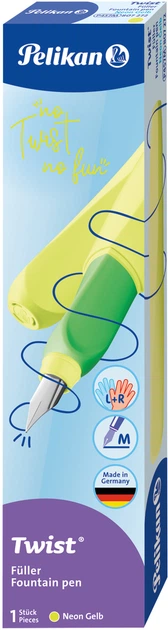 Pióro wieczne Pelikan Twist Neon Yellow wymazywalne Niebieskie Cytrynowa obudowa (4012700807274) - obraz 3