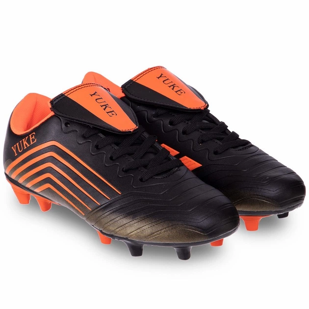 Бутсы футбольные Yuke 1823 размер 42 Black-Orange - изображение 3