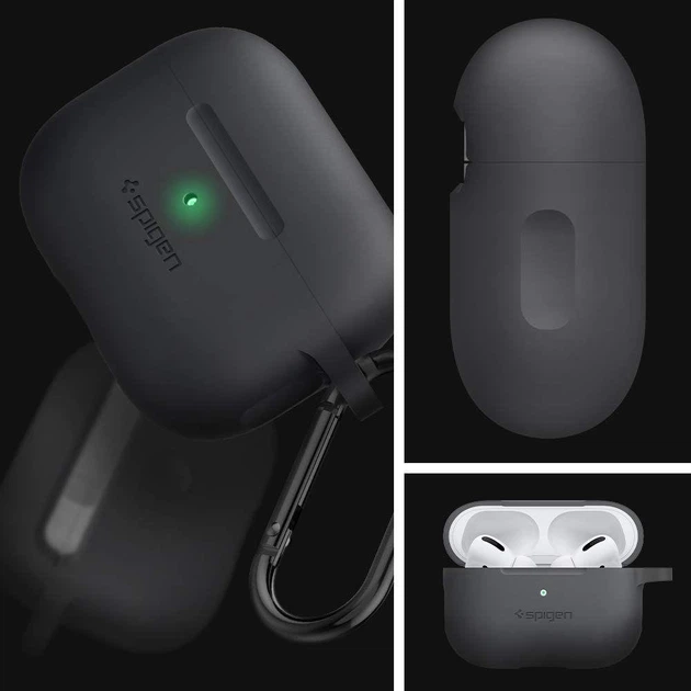 Чохол Spigen для AirPods Pro Silicone Fit Charcoal (ASD00536) - зображення 4