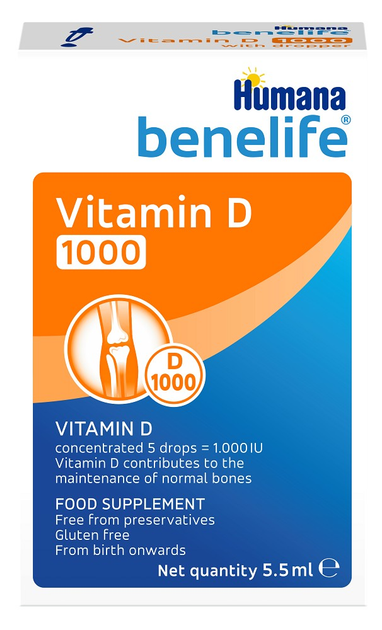 Вітамін Д3 Humana benelife D3 1000 МО, 5,5 мл - изображение 1