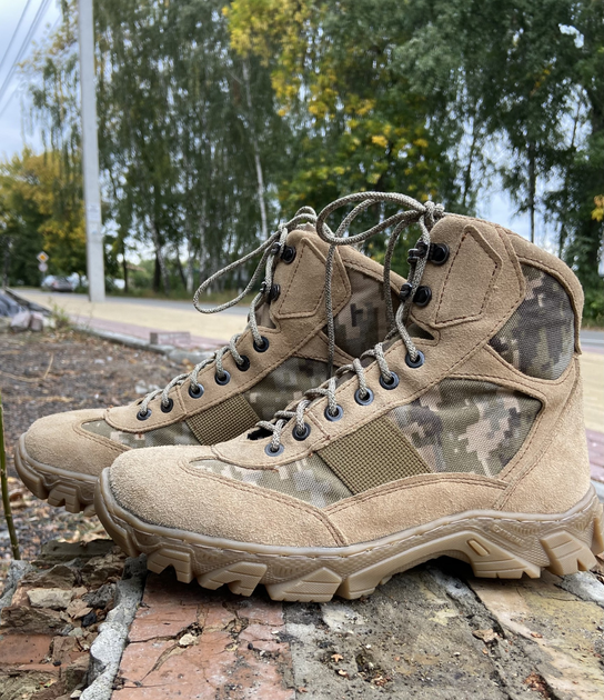 Берцы короткие облегченные, обувь для военных KROK BU01, 44 размер, хаки, 01.44 - изображение 1