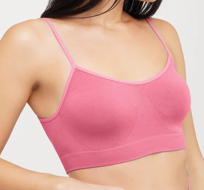 Топ безшовний жіночий на тонких бретелях Giulia Brassiere Bubblegum S/M Рожевий - Фото 1 Топ безшовний жіночий на тонких бретелях Giulia Brassiere Bubblegum S/M Рожевий - зображення 1