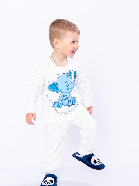 Акція на Піжама (лонгслів + штани) дитяча Носи своє 6076-016-33-4 122 см Горох блакитний (p-6099-45600) від Rozetka