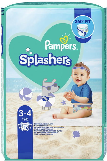 Трусики для плавання Pampers Splashers Розмір 3-4 (6-11 кг) 12 шт (8001090698346) - зображення 4