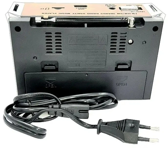 Радіоприймач колонка з радіо FM USB та ліхтариком на акумуляторі Golon RX-381 X-Bass Gold/Золотий - зображення 5
