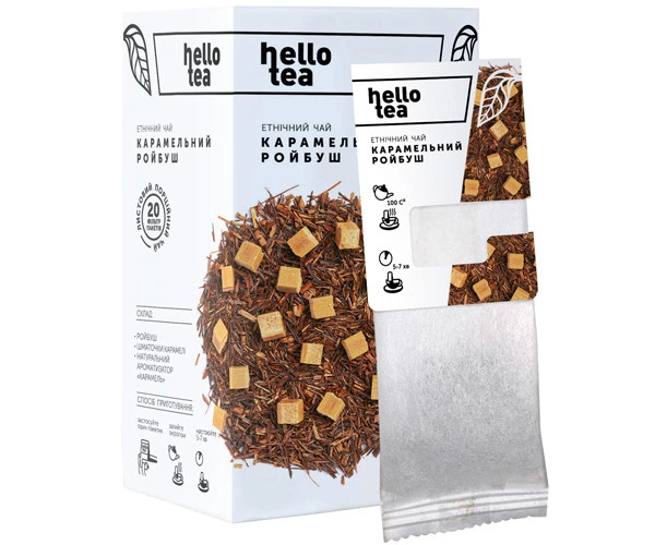 Чай этнический Hello Tea Карамельный Ройбуш фильтр-пак 20 шт - Фото 1 Чай этнический Hello Tea Карамельный Ройбуш фильтр-пак 20 шт - изображение 1