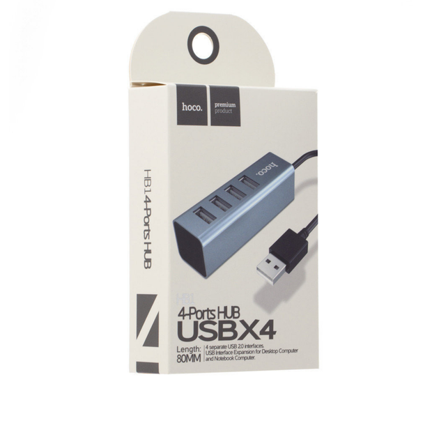 USB-хаб Hoco HB1 4USB Line machine Tarnish - изображение 2