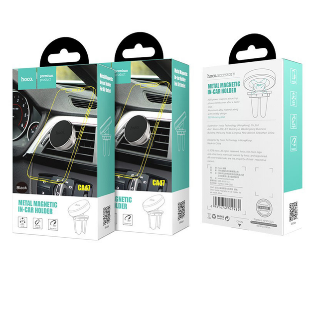 Холдер Hoco CA47 Metal magnetic in-car holder for air outlet Silver - Фото 2 Холдер Hoco CA47 Metal magnetic in-car holder for air outlet Silver - изображение 2