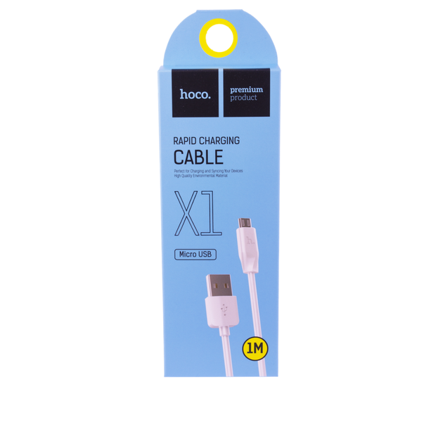 Кабель Hoco X1 Rapid charging cable Micro 1M White - Фото 2 Кабель Hoco X1 Rapid charging cable Micro 1M White - зображення 2