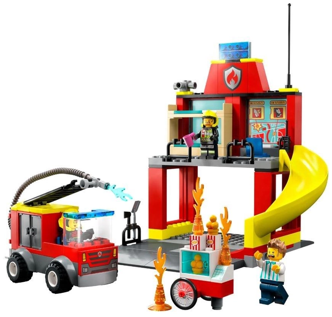 Zestaw klocków LEGO City Remiza strażacka i wóz strażacki 153 elementy (60375) - obraz 2
