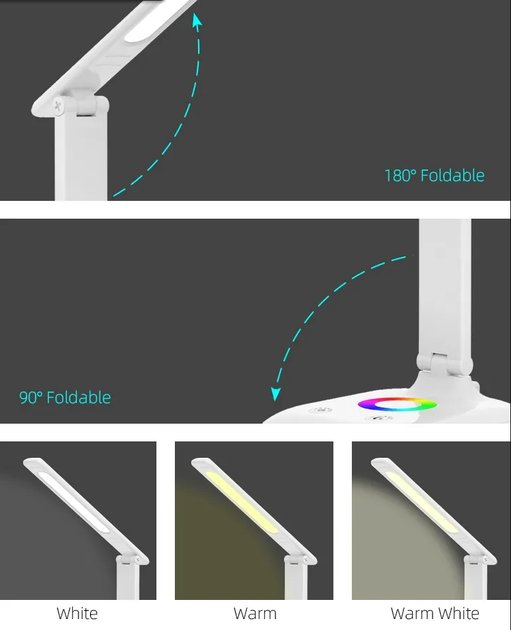 Настольная лампа Taigexin TGX-A932 8W 450lm 2700-6500К RGB 220V White - изображение 6
