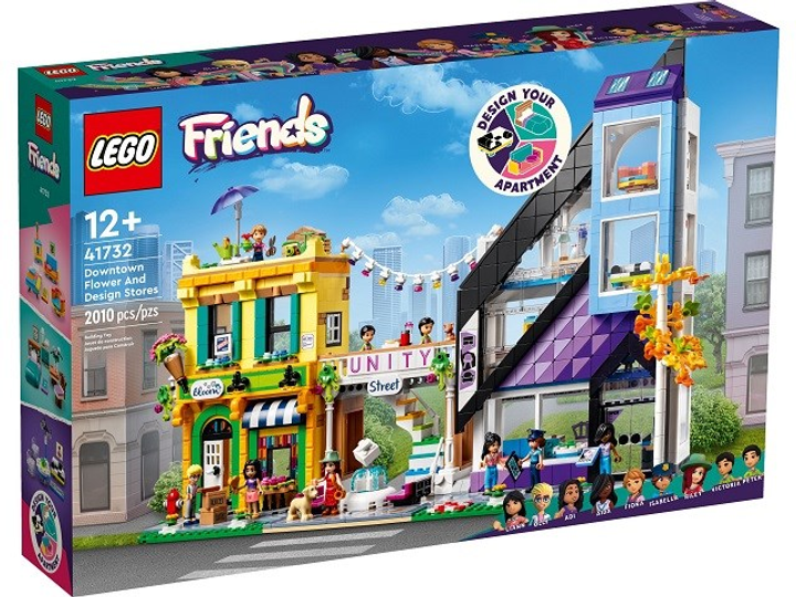 Zestaw klocków LEGO Friends Sklep wnętrzarski i kwiaciarnia w śródmieściu 2010 elementów (41732) - obraz 1