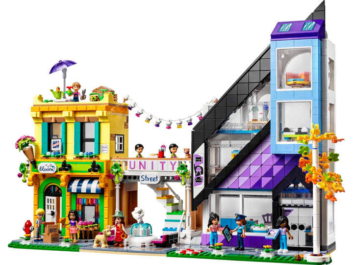Zestaw klocków LEGO Friends Sklep wnętrzarski i kwiaciarnia w śródmieściu 2010 elementów (41732) - obraz 2