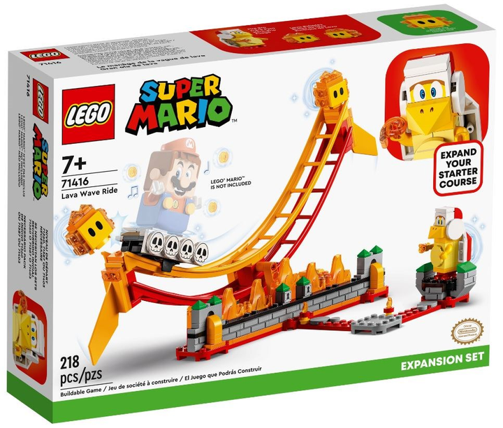 Zestaw klocków LEGO Super Mario Przejażdżka po fali lawy. Zestaw dodatkowy 218 elementów (71416) - obraz 1