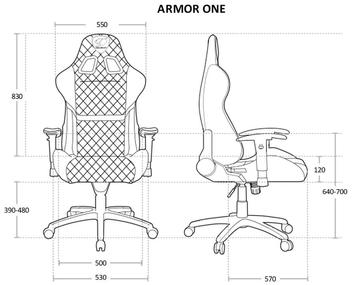 Кресло для геймеров Cougar Armor One Black/Sky Blue - Фото 5 Кресло для геймеров Cougar Armor One Black/Sky Blue - изображение 5