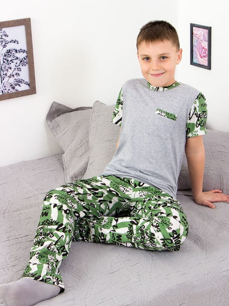 Акція на Піжама дитяча (футболка + штани) Носи своє 6076-002-1 146 см Зелена (p-5799-70162) від Rozetka