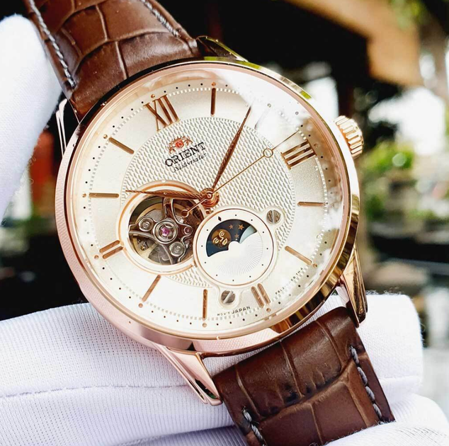 Чоловічий годинник ORIENT RA-AS0009S10B Рожеве золото\Коричневе - зображення 2