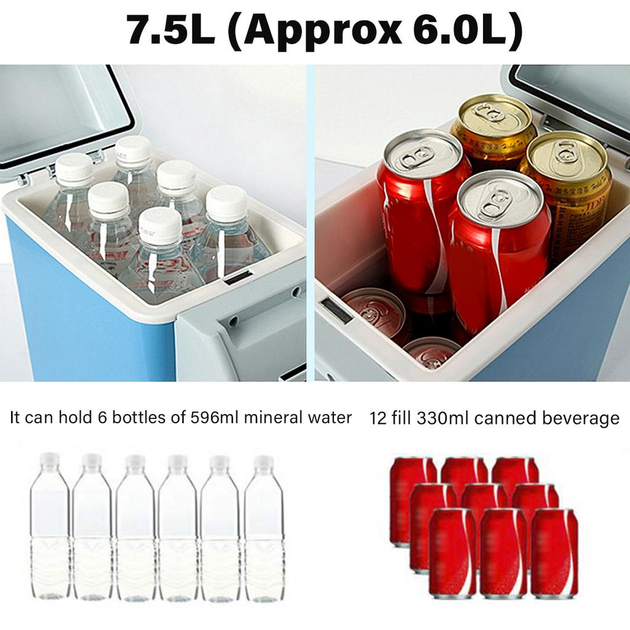 Автомобильный холодильник портативный от прикуривателя Box Cooler Car Freezer 7.5 л с режимом подогрева и ремнём для переноски Голубой - изображение 5