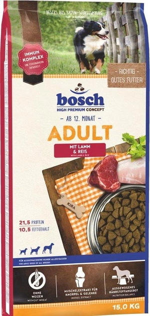 Sucha karma dla psów BOSCH HPC Adult z jagnięciną i ryżem 15 kg (4015598013215) - obraz 1