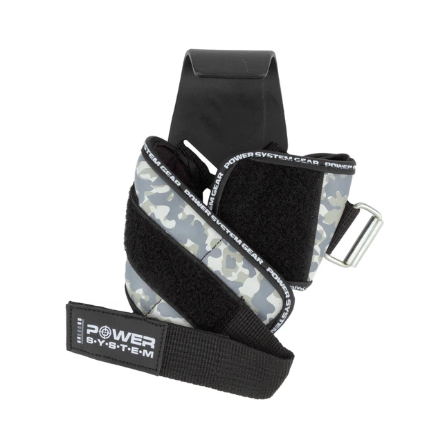 Крюки для тяги на запястье Power System PS-3370 Hooks Camo Black/Grey L - Фото 5 Крюки для тяги на запястье Power System PS-3370 Hooks Camo Black/Grey L - изображение 5