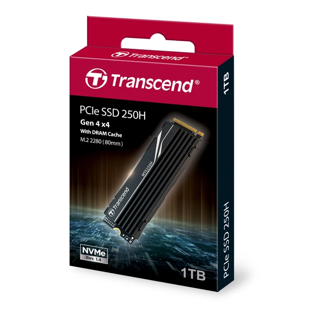 SSD накопитель Transcend MTE250H M.2-2280 PCIe Gen4 x4 NVMe Radiator 1TB (TS1TMTE250H) - Фото 1 SSD накопитель Transcend MTE250H M.2-2280 PCIe Gen4 x4 NVMe Radiator 1TB (TS1TMTE250H) - изображение 1