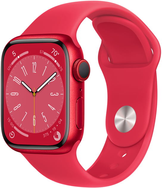Smartwatch Apple Watch Series 8 GPS + Cellular 41mm (PRODUCT)RED Aluminium Case with (PRODUCT)RED Sport Band (MNJ23) - obraz 1
