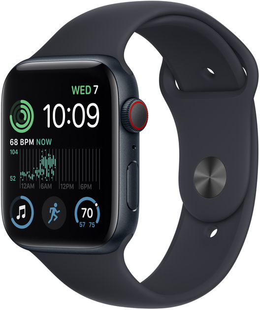 Smartwatch Apple Watch SE GPS + Cellular 44mm Midnight Aluminium Case with Midnight Sport Band (MNPY3) - obraz 1