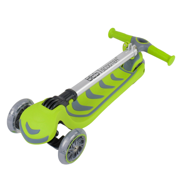 Трехколесный детский самокат складной со светящимися колесами Best Scooter Салатовый - изображение 5