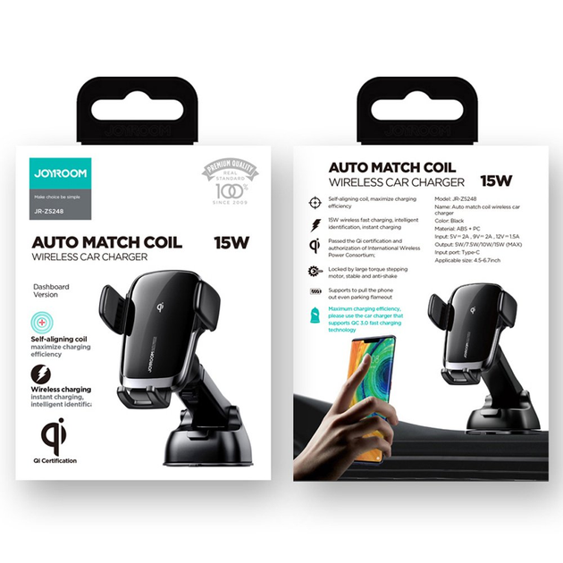 Держатель JOYROOM Electric Wireless Car Charger Holder Air Outlet Version JR-ZS248 |4.5-6.7", 15W| - Фото 4 Держатель JOYROOM Electric Wireless Car Charger Holder Air Outlet Version JR-ZS248 |4.5-6.7", 15W| - изображение 4