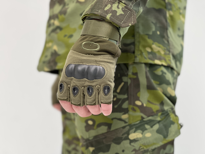 Тактические перчатки беспалые XL Олива - изображение 1